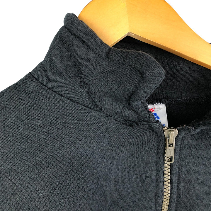 Vintage 80s-90'S Jerseys Super Sweats Half-Zip Sweatshirt, Made in USA, Men's XL cotton black type Vintage Second Hand