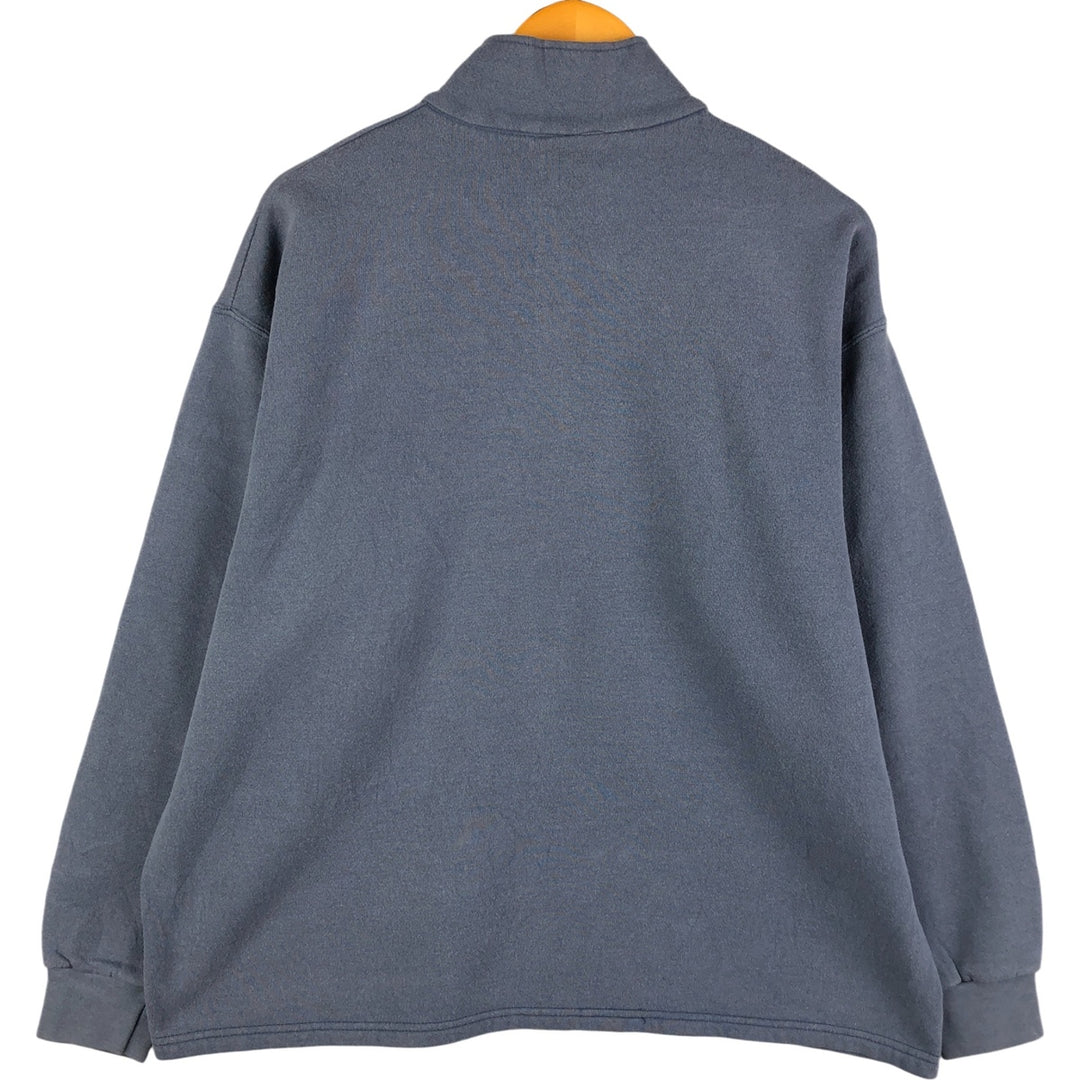 Vintage 90'S Lee Half-Zip Sweatshirt, Made in USA, Men's Size L cotton Navy blue Vintage Second Hand