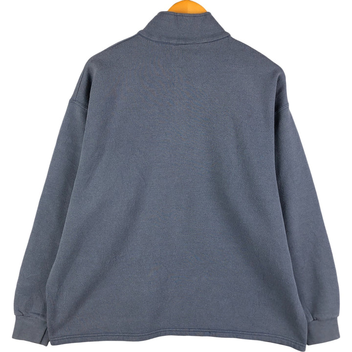 Vintage 90'S Lee Half-Zip Sweatshirt, Made in USA, Men's Size L cotton Navy blue Vintage Second Hand