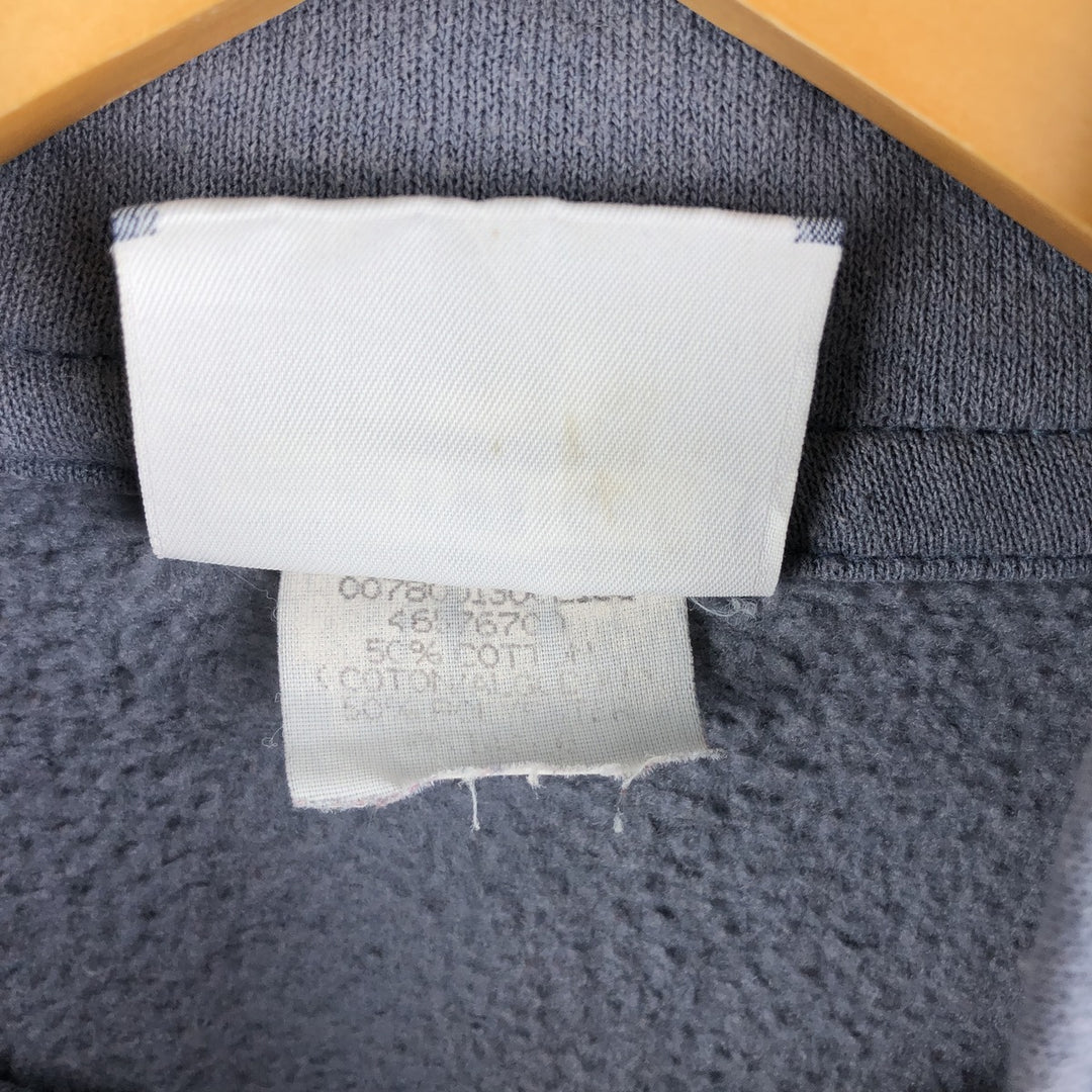 Vintage 90'S Lee Half-Zip Sweatshirt, Made in USA, Men's Size L cotton Navy blue Vintage Second Hand