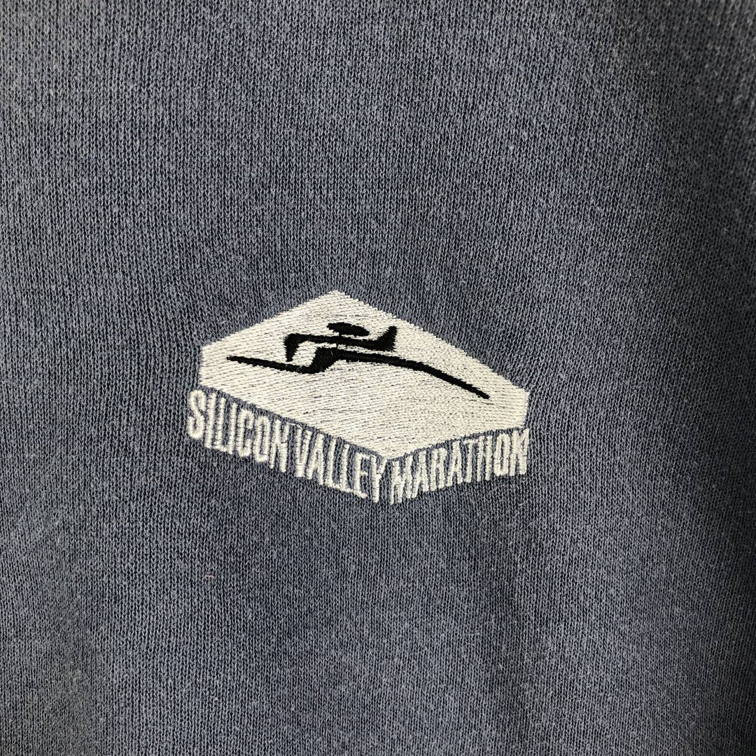 Vintage 90'S Lee Half-Zip Sweatshirt, Made in USA, Men's Size L cotton Navy blue Vintage Second Hand