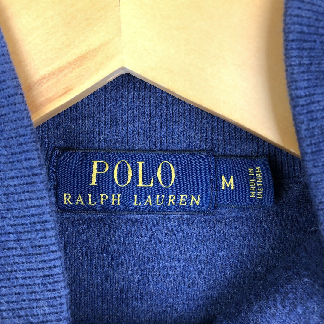 Ralph Lauren POLO RALPH LAUREN Half-zip sweatshirt, men's M size cotton navy blue type Vintage Second Hand