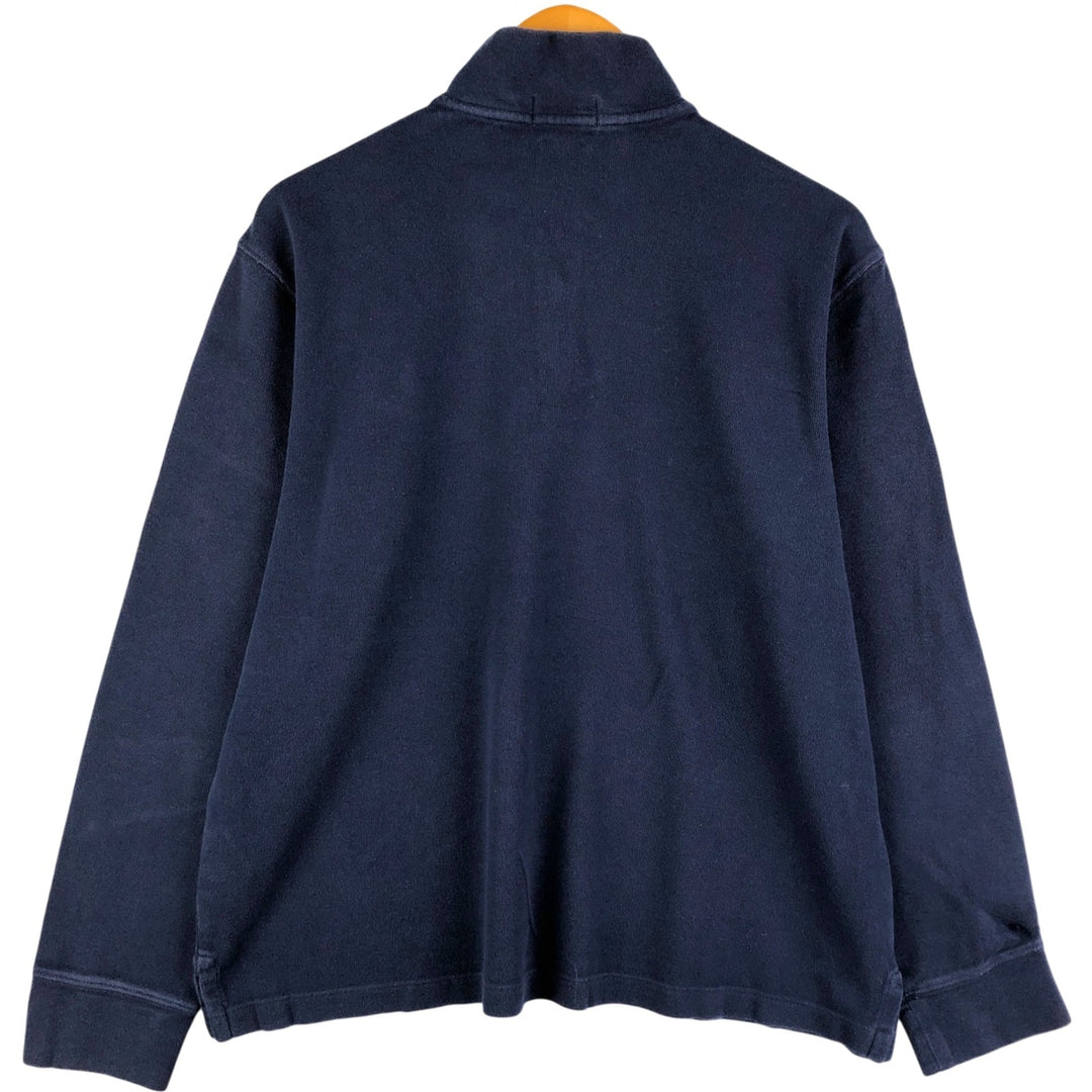 Ralph Lauren POLO RALPH LAUREN Half-Zip Logo Sweatshirt, Men's Size L cotton navy blue type Vintage Second Hand