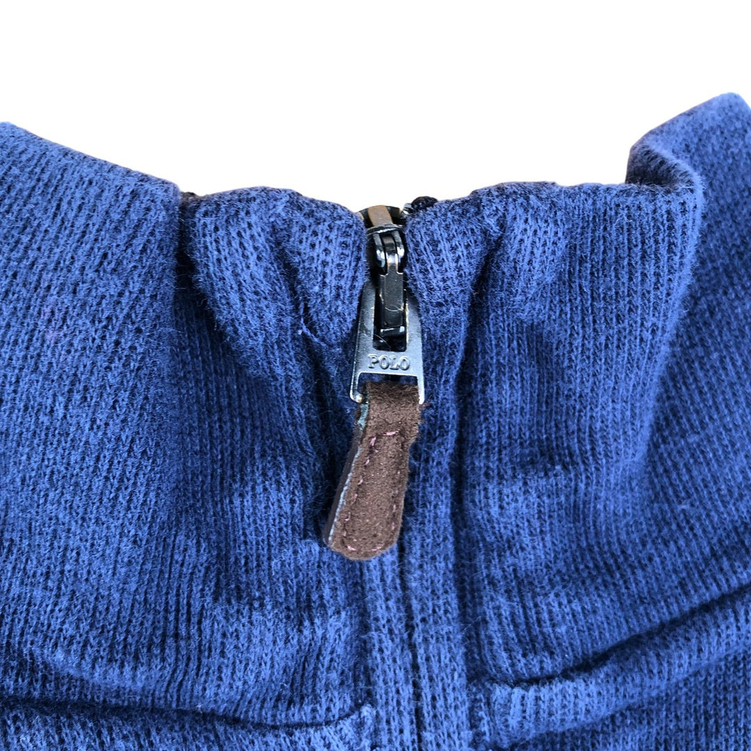 Ralph Lauren POLO RALPH LAUREN Half-Zip Logo Sweatshirt, Men's Size L cotton navy blue type Vintage Second Hand