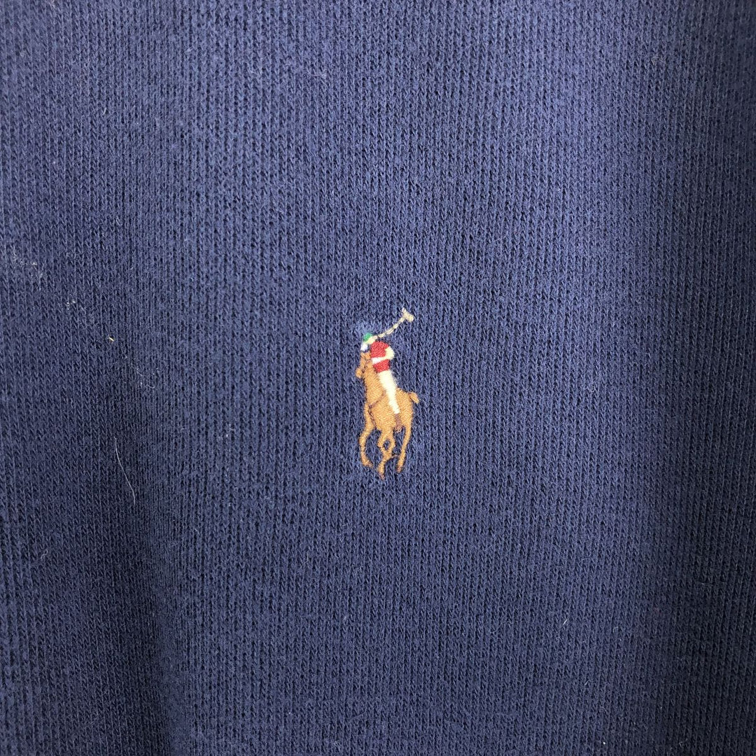 Ralph Lauren POLO RALPH LAUREN Half-Zip Logo Sweatshirt, Men's Size L cotton navy blue type Vintage Second Hand