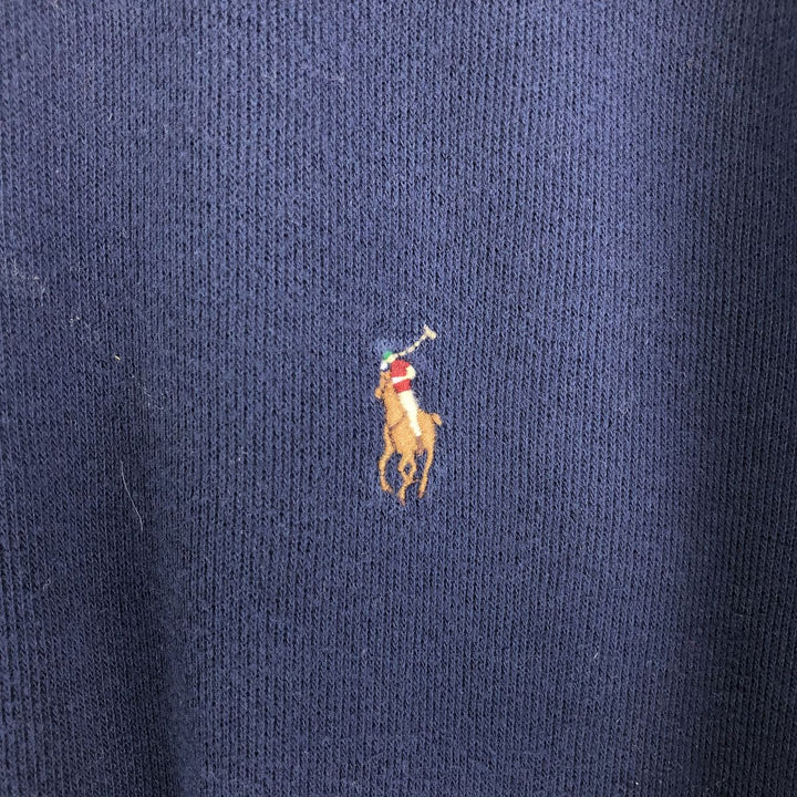 Ralph Lauren POLO RALPH LAUREN Half-Zip Logo Sweatshirt, Men's Size L cotton navy blue type Vintage Second Hand