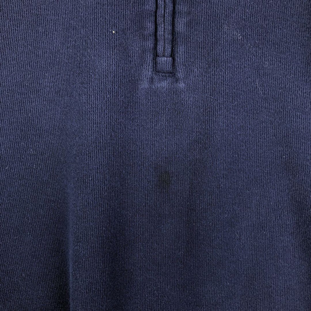 Ralph Lauren POLO RALPH LAUREN Half-Zip Logo Sweatshirt, Men's Size L cotton navy blue type Vintage Second Hand