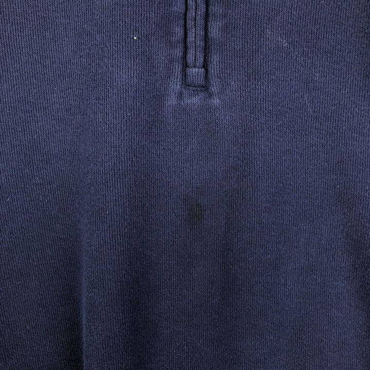 Ralph Lauren POLO RALPH LAUREN Half-Zip Logo Sweatshirt, Men's Size L cotton navy blue type Vintage Second Hand