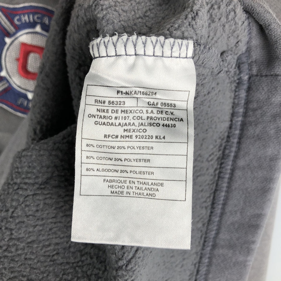 Nike MLS Chicago Fire FC Half-Zip Sweatshirt, Men's Size Medium cotton gray type Vintage Second Hand