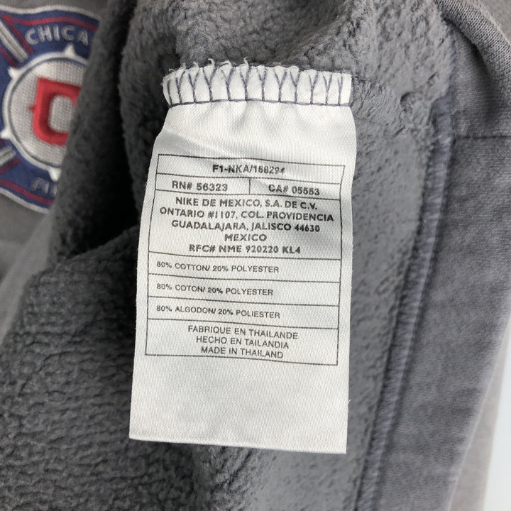 Nike MLS Chicago Fire FC Half-Zip Sweatshirt, Men's Size Medium cotton gray type Vintage Second Hand