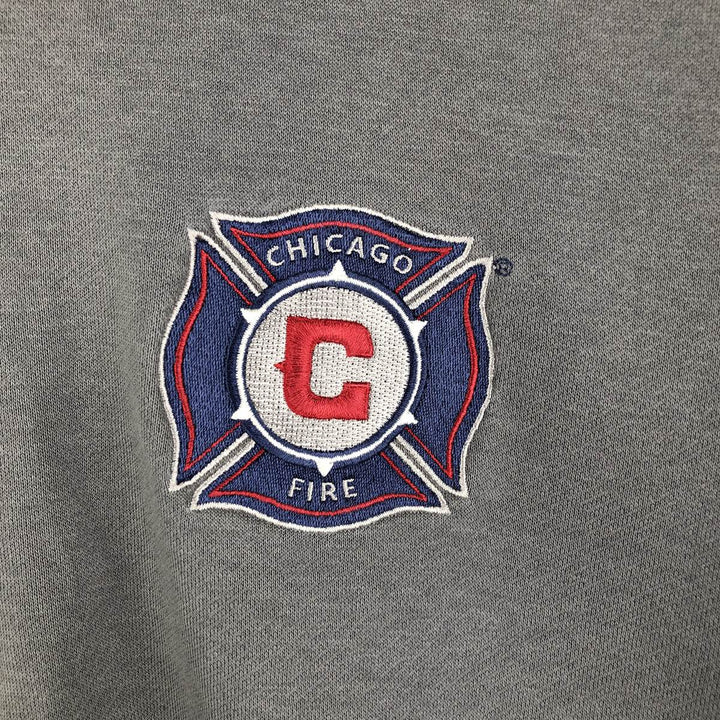 Nike MLS Chicago Fire FC Half-Zip Sweatshirt, Men's Size Medium cotton gray type Vintage Second Hand