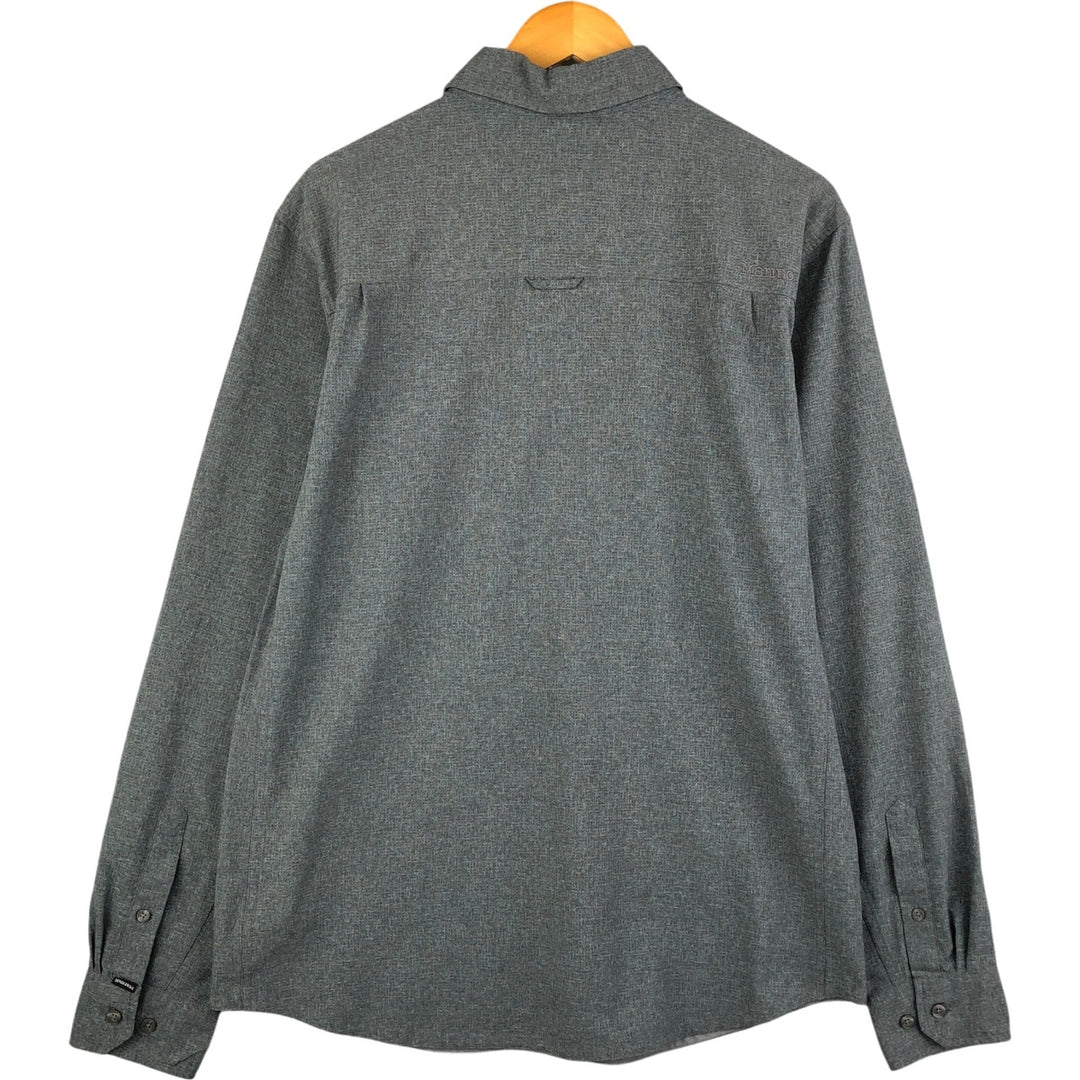 MARMOT Long Sleeve Polyester Shirt, Men's Size L polyester Charcoal Vintage Second Hand