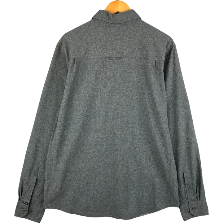 MARMOT Long Sleeve Polyester Shirt, Men's Size L polyester Charcoal Vintage Second Hand