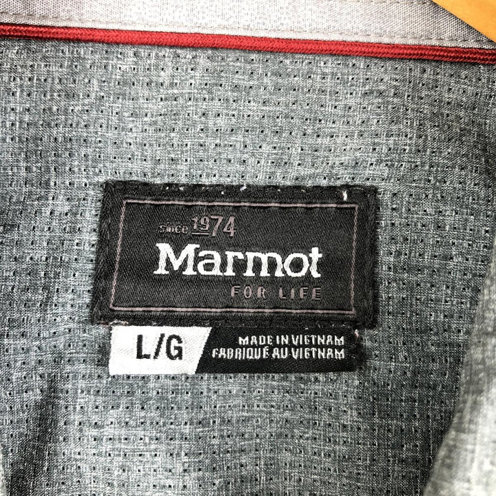 MARMOT Long Sleeve Polyester Shirt, Men's Size L polyester Charcoal Vintage Second Hand