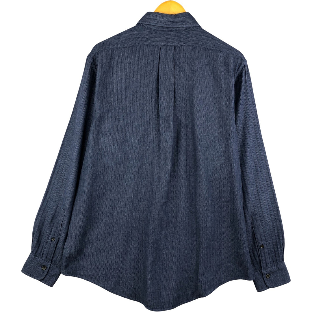 Brooks Brothers Est.1818 Long Sleeve Button-Down Shirt, Men's Size L cotton navy blue type Vintage Second Hand