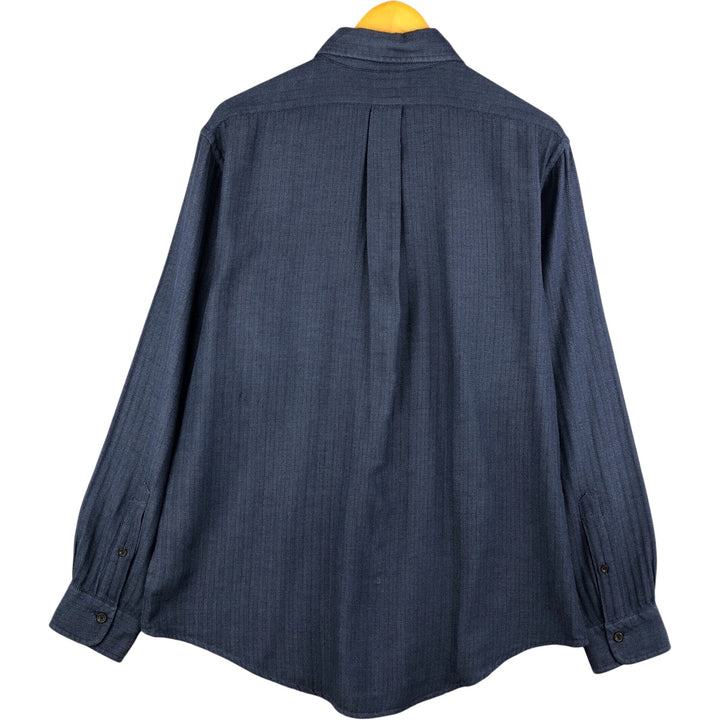 Brooks Brothers Est.1818 Long Sleeve Button-Down Shirt, Men's Size L cotton navy blue type Vintage Second Hand