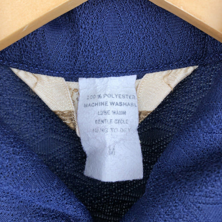 Kingsman Long Sleeve Polyester Sheer Shirt, Men's Size Medium polyester navy blue type Vintage Second Hand