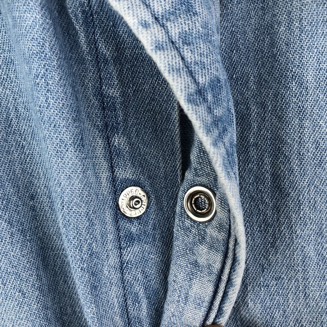 Vintage LLBean long-sleeved denim shirt from the 1980'S to 1990s, made in the USA, size L. cotton Blue type light blue Vintage Second Hand