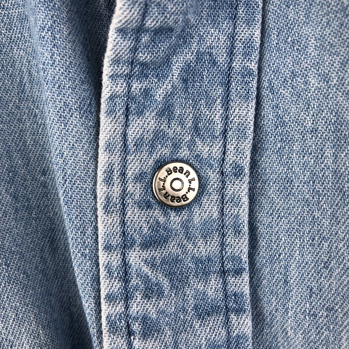 Vintage LLBean long-sleeved denim shirt from the 1980'S to 1990s, made in the USA, size L. cotton Blue type light blue Vintage Second Hand