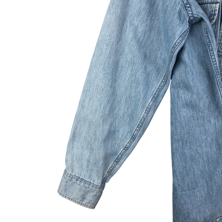 Vintage LLBean long-sleeved denim shirt from the 1980'S to 1990s, made in the USA, size L. cotton Blue type light blue Vintage Second Hand
