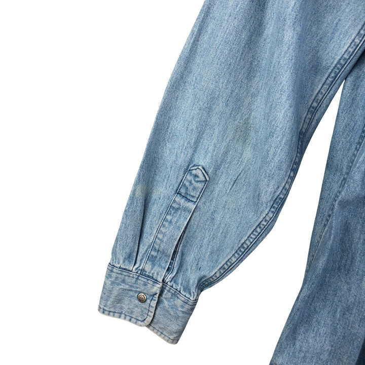 Vintage LLBean long-sleeved denim shirt from the 1980'S to 1990s, made in the USA, size L. cotton Blue type light blue Vintage Second Hand