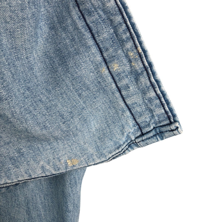 Vintage LLBean long-sleeved denim shirt from the 1980'S to 1990s, made in the USA, size L. cotton Blue type light blue Vintage Second Hand