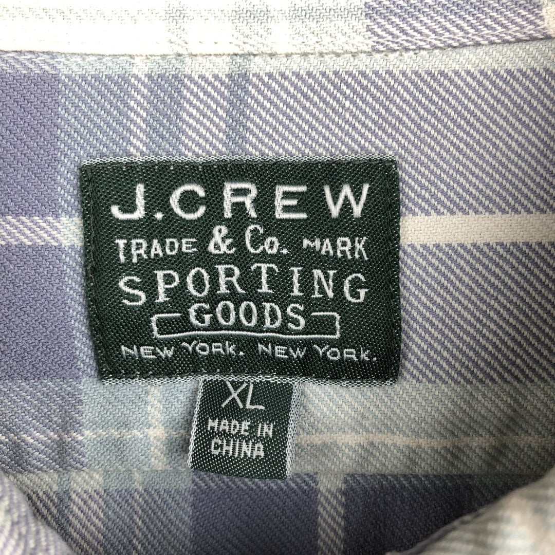 2000'S J.Crew SPORTING GOODS Ombre Check Long Sleeve Check Shirt, Men's Size XL unclear Blue type light blue Vintage Second Hand