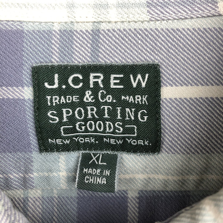 2000'S J.Crew SPORTING GOODS Ombre Check Long Sleeve Check Shirt, Men's Size XL unclear Blue type light blue Vintage Second Hand