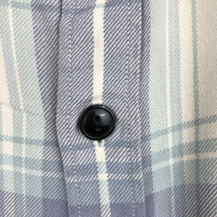 2000'S J.Crew SPORTING GOODS Ombre Check Long Sleeve Check Shirt, Men's Size XL unclear Blue type light blue Vintage Second Hand