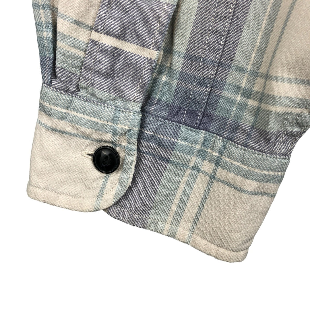 2000'S J.Crew SPORTING GOODS Ombre Check Long Sleeve Check Shirt, Men's Size XL unclear Blue type light blue Vintage Second Hand