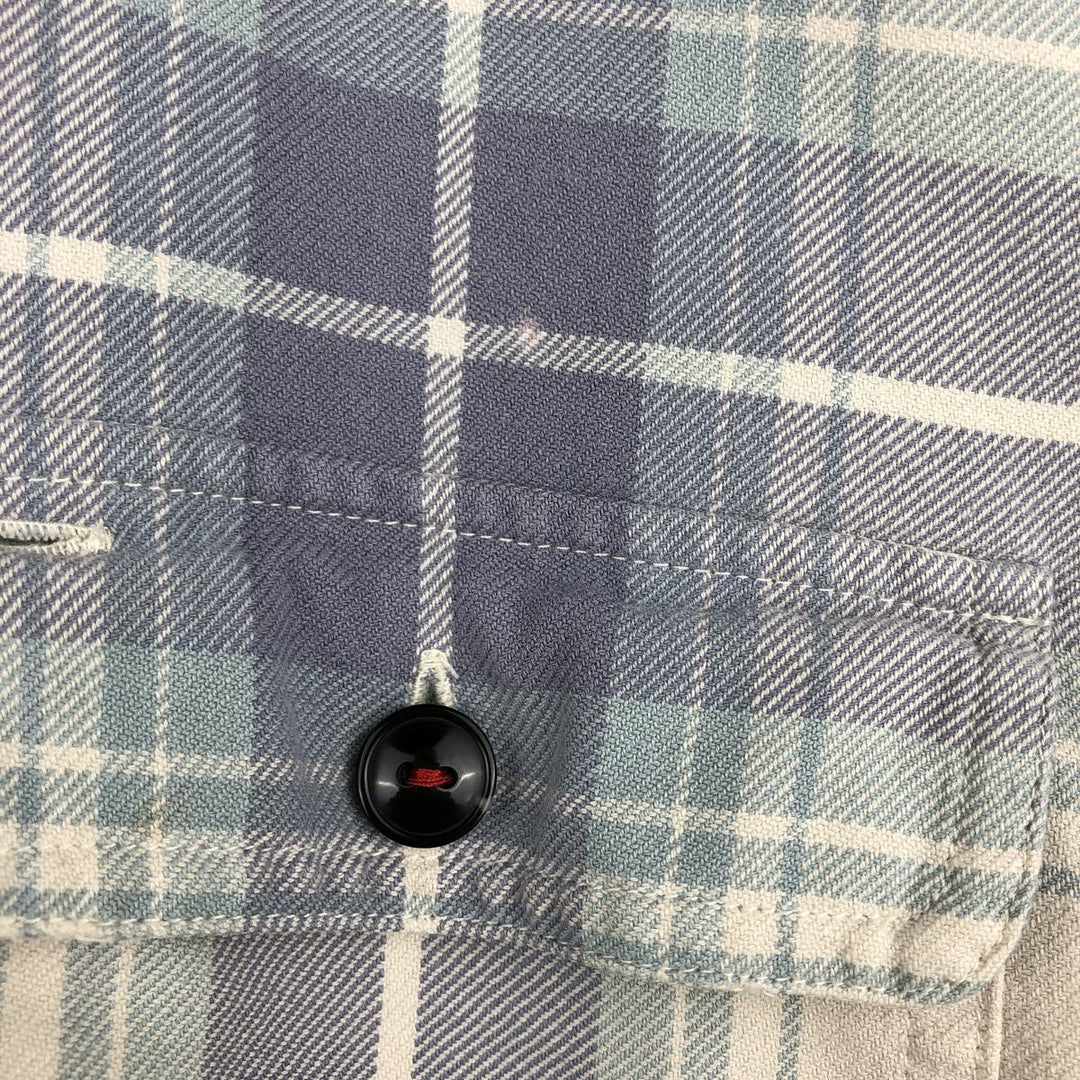 2000'S J.Crew SPORTING GOODS Ombre Check Long Sleeve Check Shirt, Men's Size XL unclear Blue type light blue Vintage Second Hand