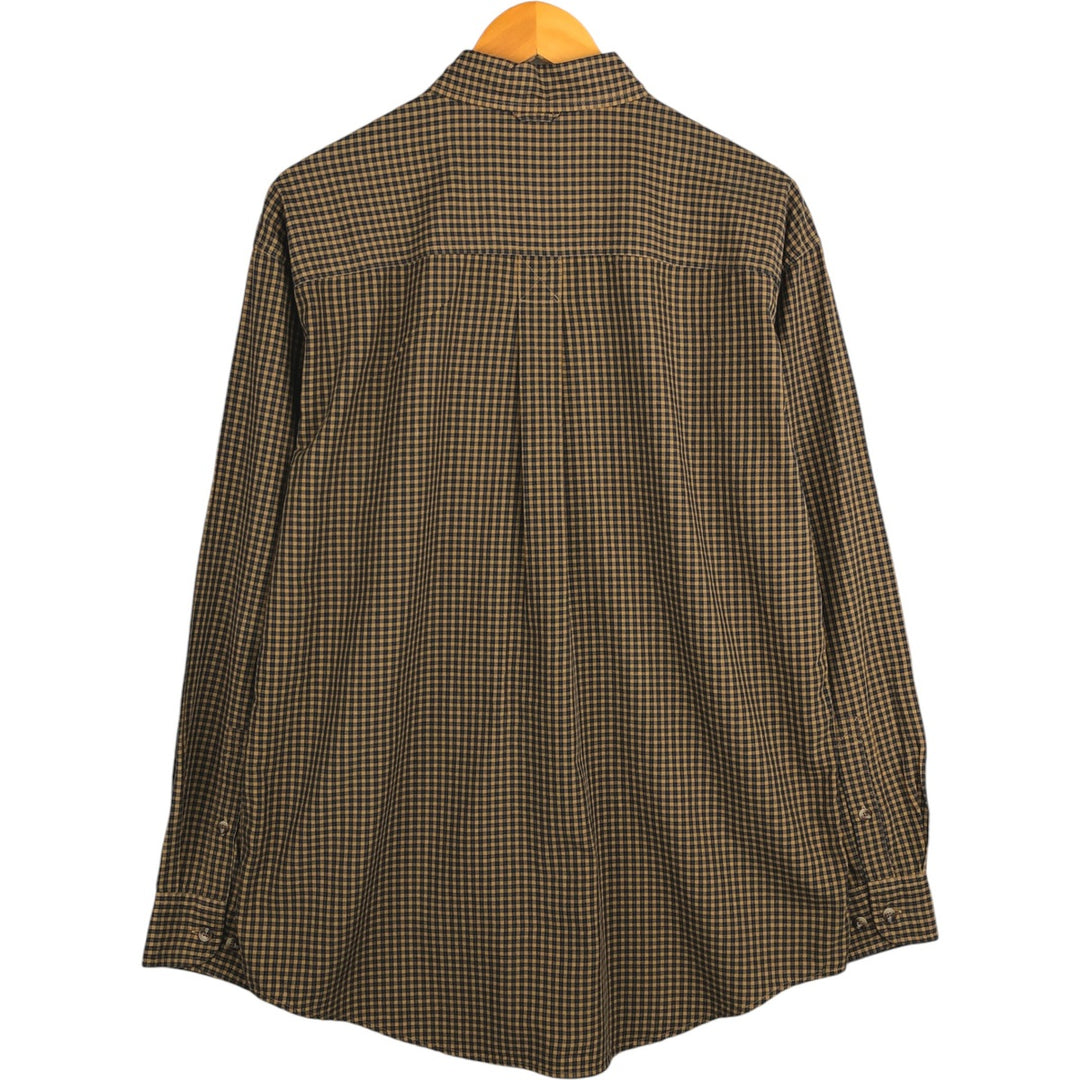 Vintage 90s-00'S Timberland long-sleeved button-down check shirt, men's size M others brown type Vintage Second Hand