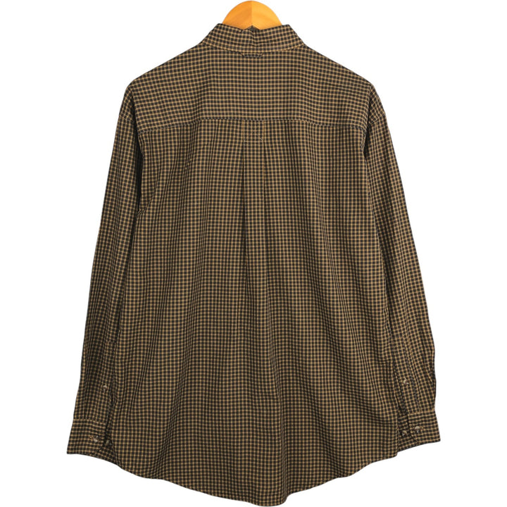Vintage 90s-00'S Timberland long-sleeved button-down check shirt, men's size M others brown type Vintage Second Hand