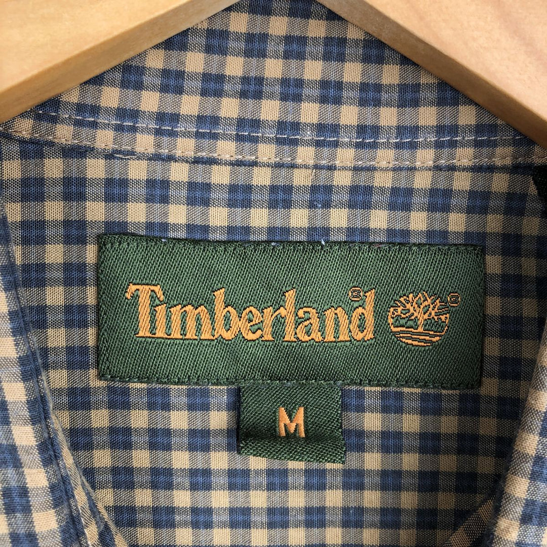Vintage 90s-00'S Timberland long-sleeved button-down check shirt, men's size M others brown type Vintage Second Hand