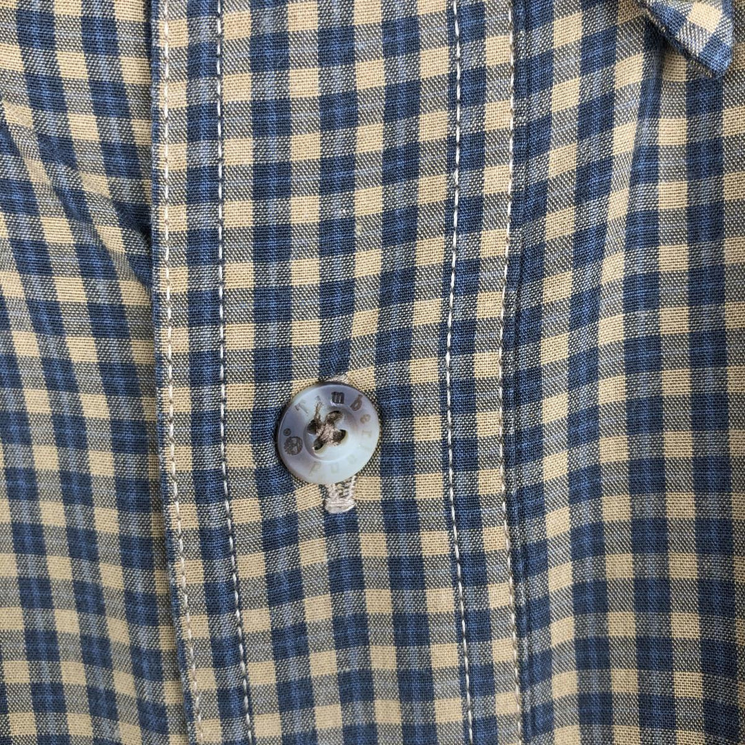 Vintage 90s-00'S Timberland long-sleeved button-down check shirt, men's size M others brown type Vintage Second Hand