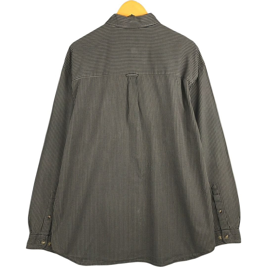 90s-00'S Vintage Columbia Long Sleeve Button-Down Check Shirt, Men's XL cotton gray type Vintage Second Hand