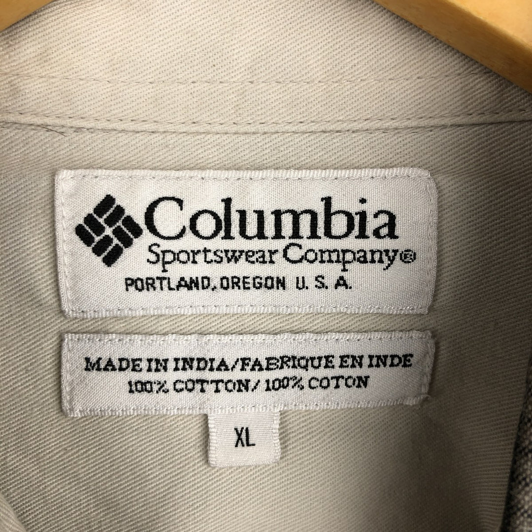 90s-00'S Vintage Columbia Long Sleeve Button-Down Check Shirt, Men's XL cotton gray type Vintage Second Hand