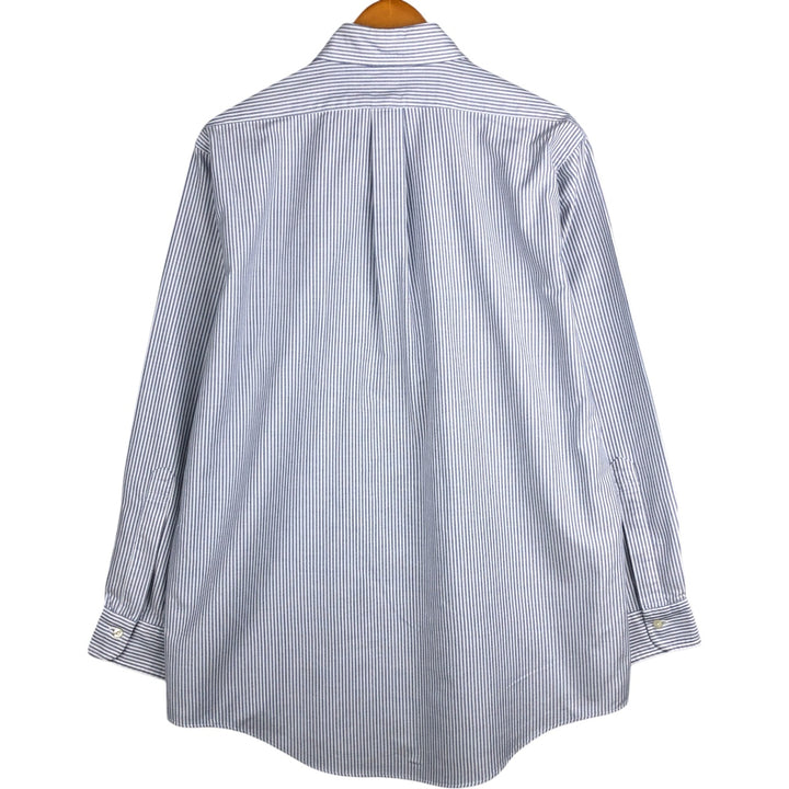 Brooks Brothers Est.1818 Long Sleeve Button-Down Striped Shirt Made in USA Men's Size L Supima Cotton white type Vintage Second Hand