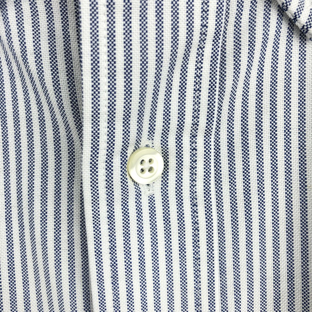 Brooks Brothers Est.1818 Long Sleeve Button-Down Striped Shirt Made in USA Men's Size L Supima Cotton white type Vintage Second Hand