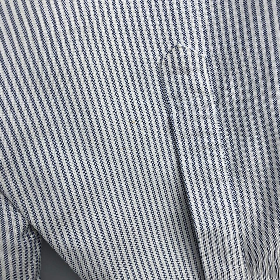 Brooks Brothers Est.1818 Long Sleeve Button-Down Striped Shirt Made in USA Men's Size L Supima Cotton white type Vintage Second Hand