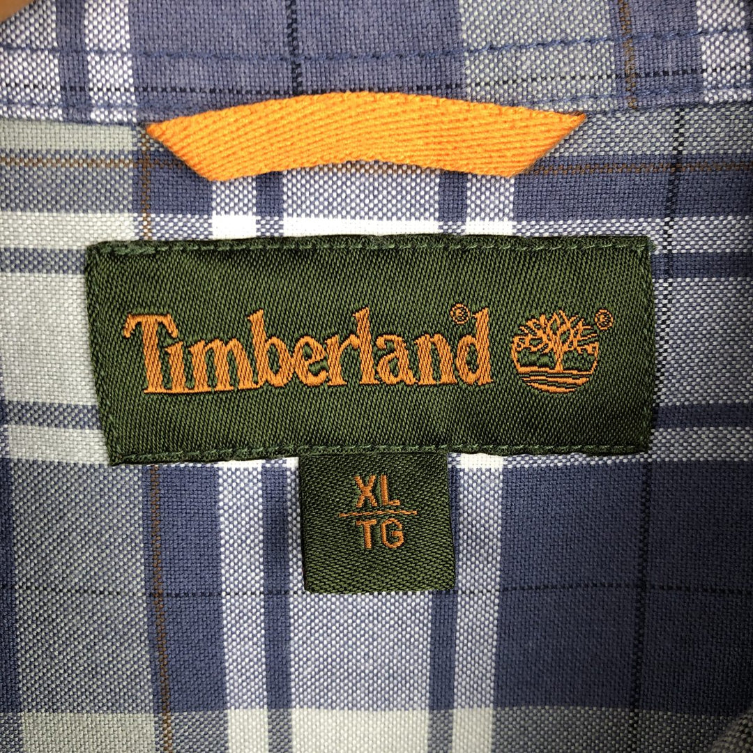 Vintage 90s-00'S Timberland long-sleeved cotton check shirt, men's size XL cotton white type Vintage Second Hand