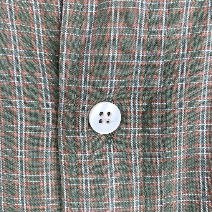 Vintage 90s-00'S Timberland long-sleeved button-down check shirt, men's size XL cotton Khaki type sage green Vintage Second Hand