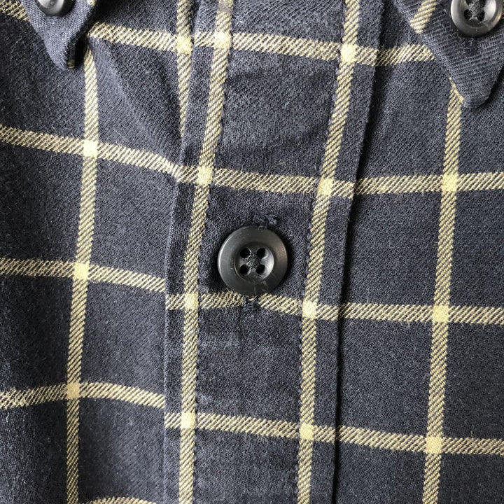 Eddie Bauer Relaxed Fit Long Sleeve Button-Down Check Shirt, Men's Size XL cotton navy blue type Vintage Second Hand