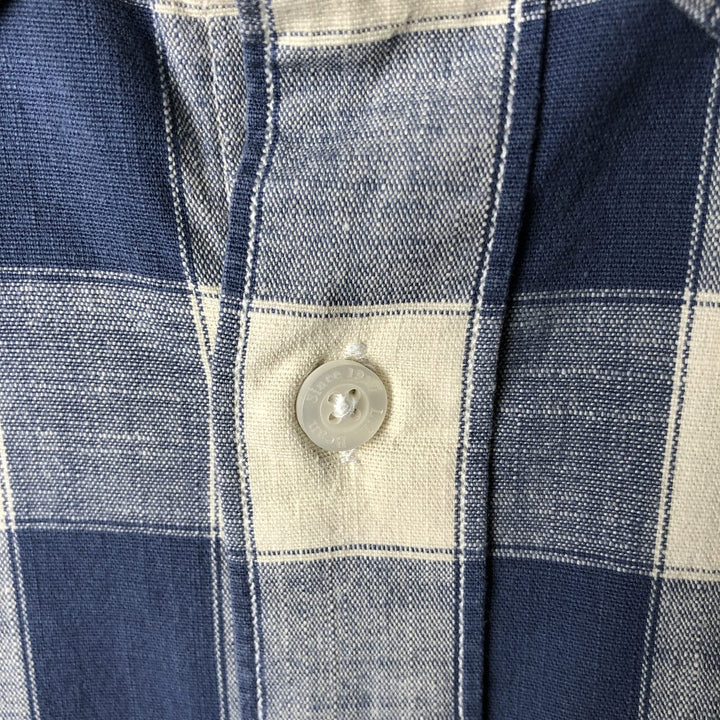 90s-00'S Vintage LLBean Long Sleeve Button-Down Check Shirt, Men's Size L cotton ivory Vintage Second Hand