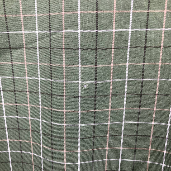 90s-00'S Vintage LLBean Long Sleeve Button-Down Check Shirt, Men's Size L cotton green type yellow green Vintage Second Hand