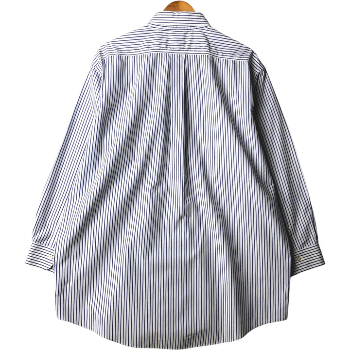 Brooks Brothers 346 Long Sleeve Button-Down Striped Shirt, Men's XL cotton white type Vintage Second Hand