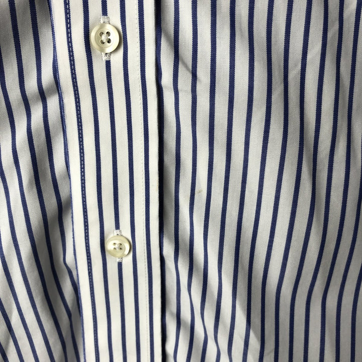 Brooks Brothers 346 Long Sleeve Button-Down Striped Shirt, Men's XL cotton white type Vintage Second Hand