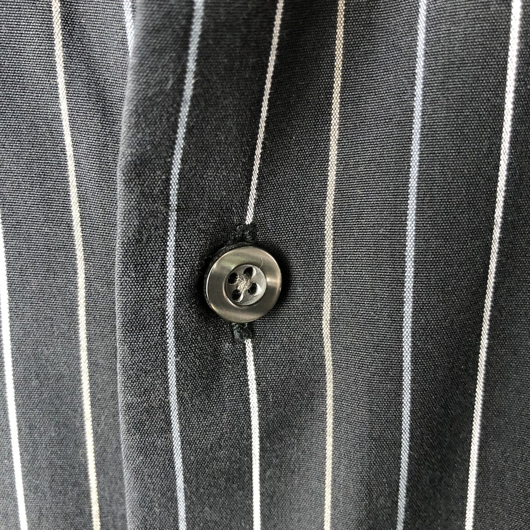2000'S GAP FITTED PREMIUM Long Sleeve Striped Shirt, Men's Size L unclear navy blue type Vintage Second Hand