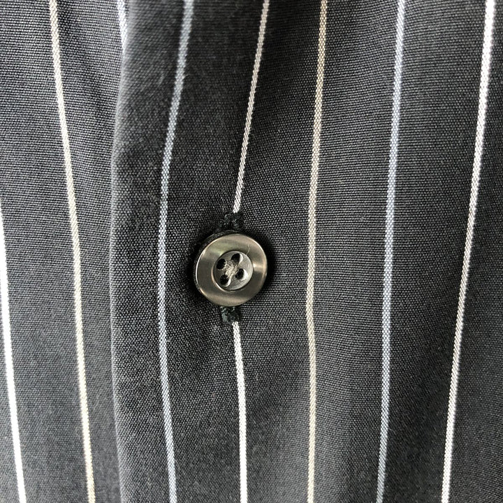 2000'S GAP FITTED PREMIUM Long Sleeve Striped Shirt, Men's Size L unclear navy blue type Vintage Second Hand