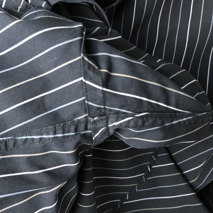 2000'S GAP FITTED PREMIUM Long Sleeve Striped Shirt, Men's Size L unclear navy blue type Vintage Second Hand